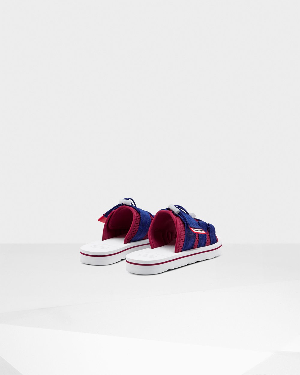 Klapki Męskie - Hunter Original Beach - Białe/Czerwone/Niebieskie - JYGC-75891